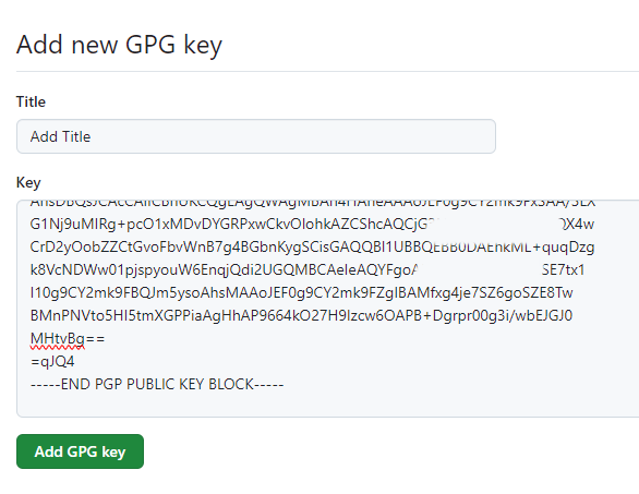 Add New GPG Key